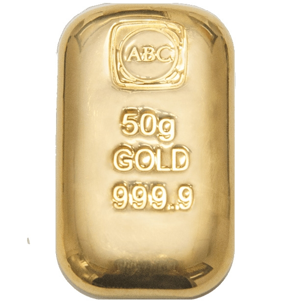 Gold Bullion Bars 50g ABC Cast Gold Bar 9999 Purity