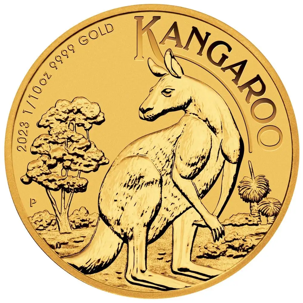 1/10oz Perth Mint Kangaroo 2023 Minted Coin Gold
